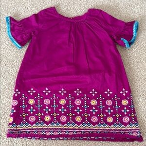 Pink and Blue Casual Sundress with Flutter Sleeves